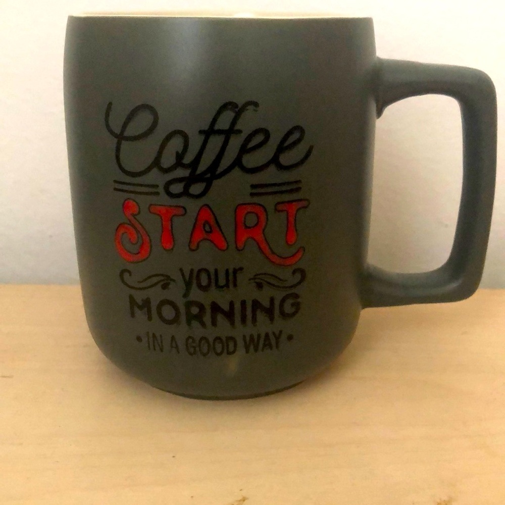 Coffee ☕️ Start Your Morning in a Good Way 17 oz green ceramic mug